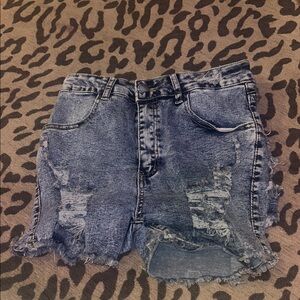 Distressed Denim Women Shorts